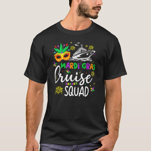 Mardi Gras Cruise Funny Cruising Mask Cruise Ship  T-Shirt (Front)