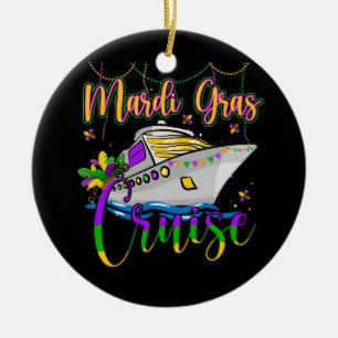 Mardi Gras Cruise Matching Family Carnival Party Ceramic Ornament