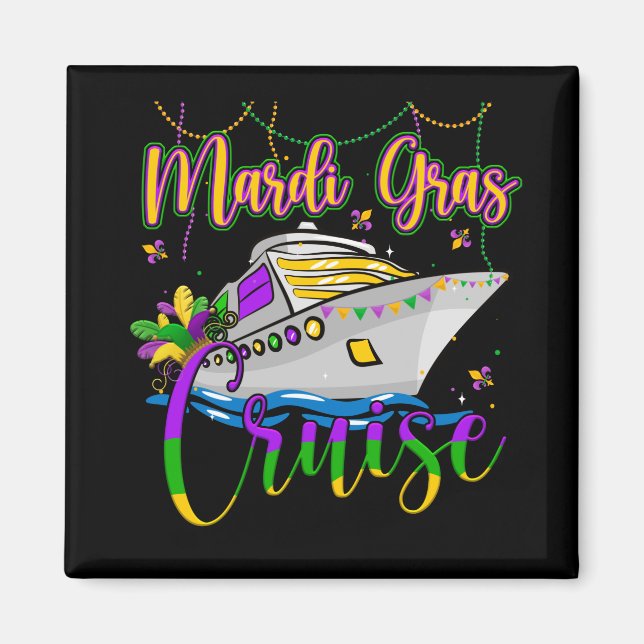 Mardi Gras Cruise Matching Family Carnival Party Magnet (Front)