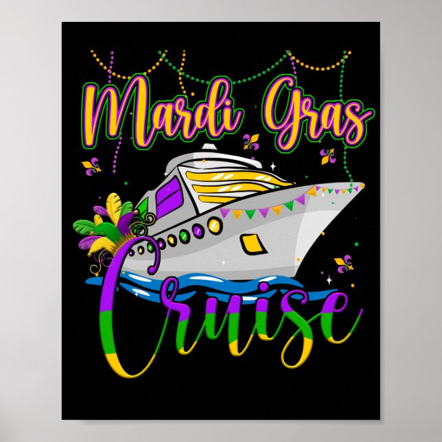 Mardi Gras Cruise Matching Family Carnival Party Poster (Front)