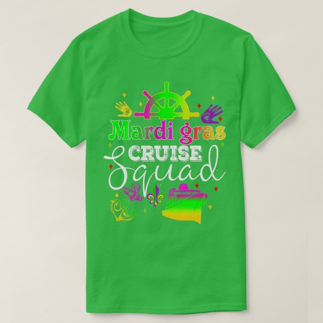 Mardi Gras Cruise Squad Carnival Costume Celebrati T-Shirt (Design Front)