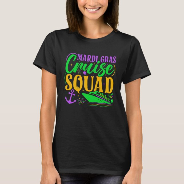 Mardi Gras Cruise Squad Carnival Family Vacation P T-Shirt (Front)
