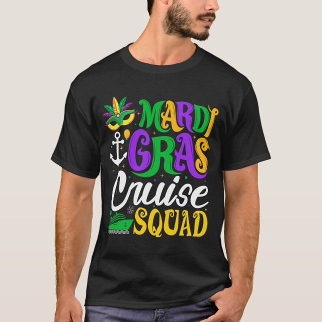 Mardi Gras Cruise Squad Carnival Family Vacation P T-Shirt (Front)