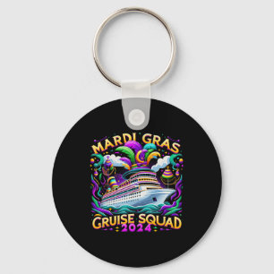 Mardi Gras Cruise Squad Funny Family Matching Trip Key Ring