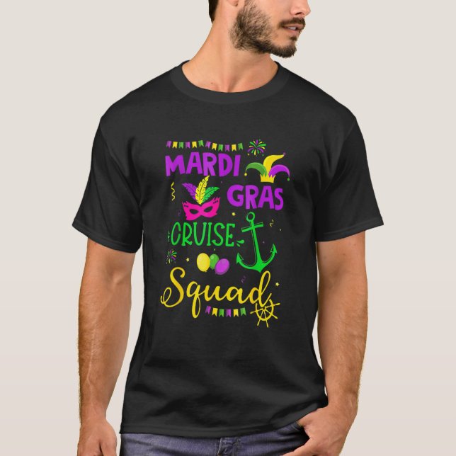 Mardi Gras Cruise Squad Funny Matching Group Famil T-Shirt (Front)