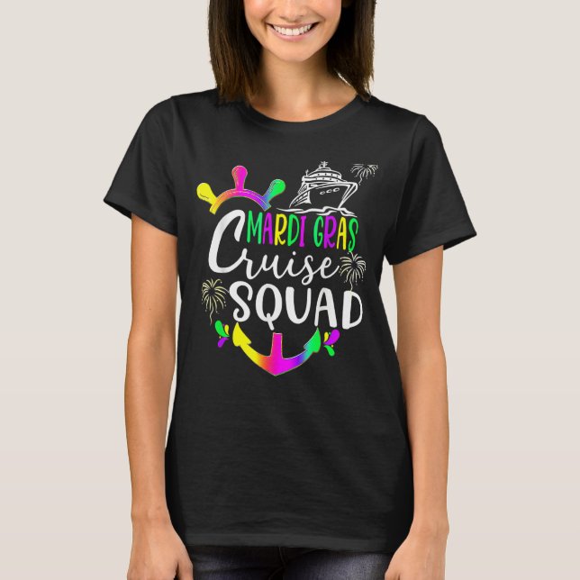 Mardi Gras Cruise Squad Matching Group Family Vaca T-Shirt (Front)