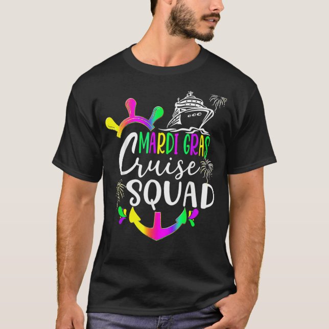 Mardi Gras Cruise Squad Matching Group Family Vaca T-Shirt (Front)