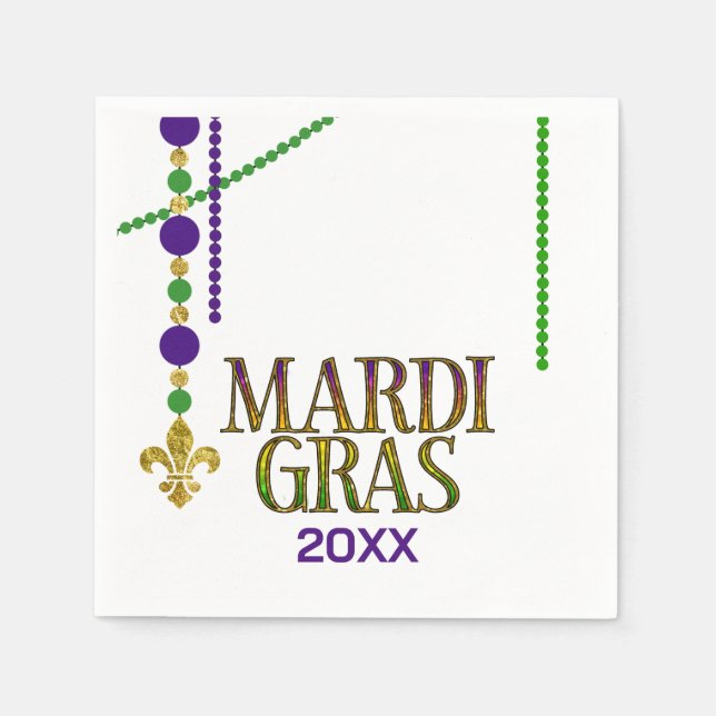 Mardi Gras customizable Paper Napkin (Front)