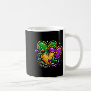 Mardi Gras Cute Hearts Fleur De Lis Girls Women Coffee Mug
