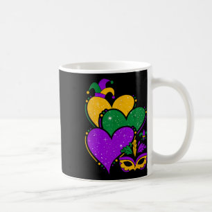 Mardi Gras Cute Hearts Women Girls Kids Vintage  Coffee Mug