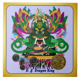 Mardi Gras D. J. Dragon King View Hints please Ceramic Tile