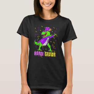 Mardi Gras Dabbing T Rex Dinosaur Funny Carnival M T-Shirt