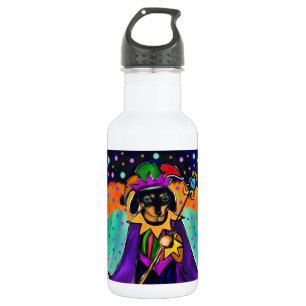 MARDI GRAS DACHSHUND 532 ML WATER BOTTLE