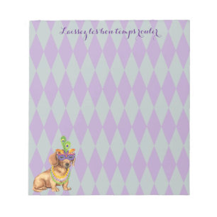 Mardi Gras Dachshund Notepad