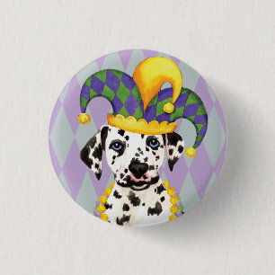 Mardi Gras Dalmatian 3 Cm Round Badge