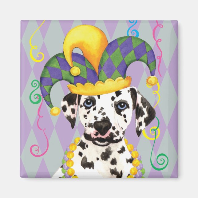 Mardi Gras Dalmatian Magnet (Front)