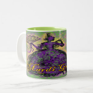 Mardi Gras Dance Two-Tone Coffee Mug
