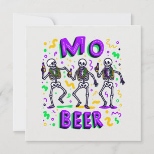 Mardi Gras Dancing Skeletons Holiday Card