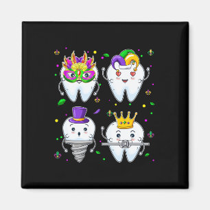 Mardi Gras Dental Squad Group Matching Mardi Gras Magnet
