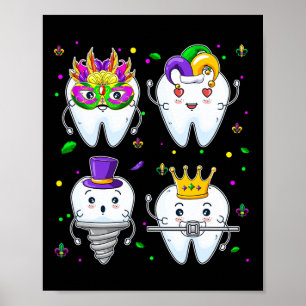 Mardi Gras Dental Squad Group Matching Mardi Gras  Poster