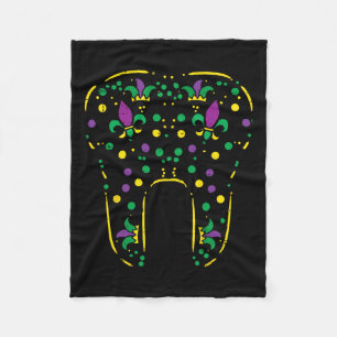 Mardi Gras Dentist Tooth Outfit Teeth Dental Men W Fleece Blanket