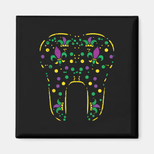 Mardi Gras Dentist Tooth Outfit Teeth Dental Men W Magnet