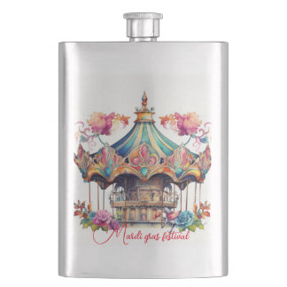 Mardi Gras design in Classic Flask