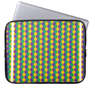 Mardi Gras Diamond Seamless Pattern. Violet, Yello Laptop Sleeve