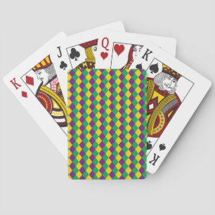 Mardi Gras Diamonds: Vibrant Festive Pattern Playing Cards