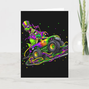 Mardi Gras Dinosaur Monster Truck Funny Men Boy Ki Card