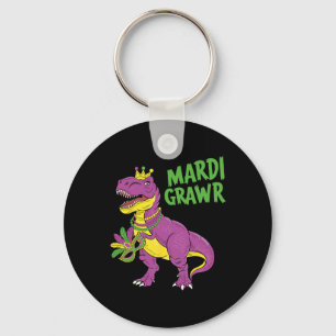 Mardi Gras Dinosaur T-rex Mardi Grawr For Kids Tod Key Ring