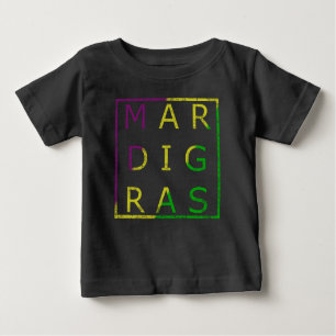 Mardi Gras Distressed Tri Coloured Kids Tee