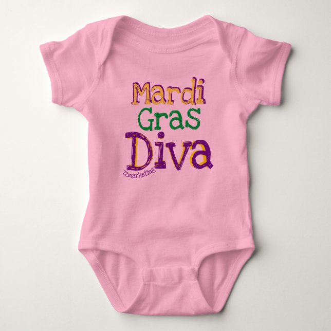 Mardi Gras Diva Ruffled Shirt 72marketing baby (Front)