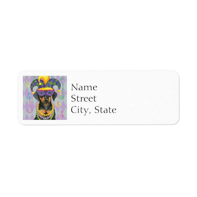 Mardi Gras Dobe Return Address Label (Front)
