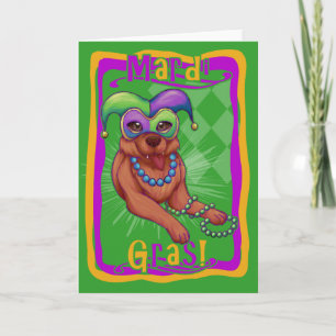 Mardi Gras Dog Card