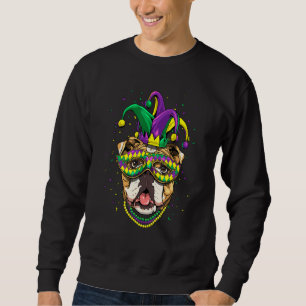 Mardi Gras Dog Carnival American Bulldog Jester Do Sweatshirt
