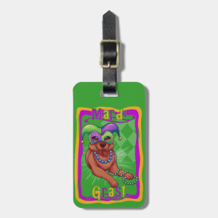 Mardi Gras Dog Luggage Tag