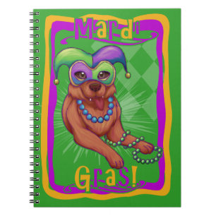 Mardi Gras Dog Notebook