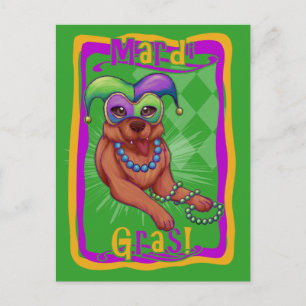 Mardi Gras Dog Postcard