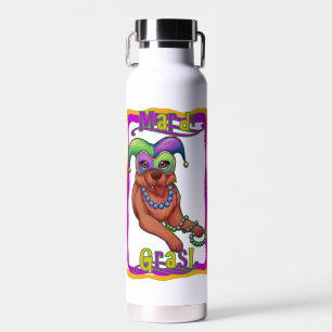 Mardi Gras Dog Water Bottle