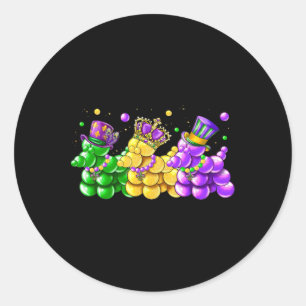 Mardi Gras Dogs Carnival Party Women Classic Round Sticker