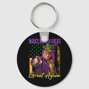 Mardi Gras Donald Trump Funny Mardi Gras American Key Ring