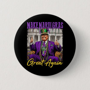 Mardi Gras Donald Trump Great Again American Flag 6 Cm Round Badge