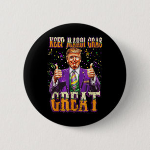 Mardi Gras Donald Trump Great Again American Flag 6 Cm Round Badge
