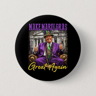 Mardi Gras Donald Trump Great Again American Flag 6 Cm Round Badge