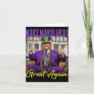 Mardi Gras Donald Trump Great Again American Flag Card