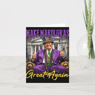 Mardi Gras Donald Trump Great Again American Flag Card