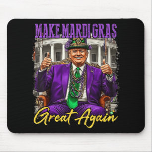 Mardi Gras Donald Trump Great Again American Flag Mouse Pad