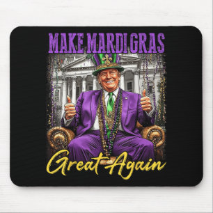 Mardi Gras Donald Trump Great Again American Flag Mouse Pad