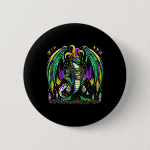 Mardi Gras Dragon Jester 6 Cm Round Badge